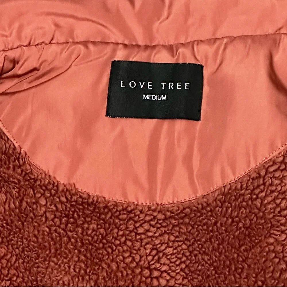 Love Tree Sz M Puffer Draw String Vest Gorpcore Crunchy Cozy Fall Pumpkin Patch